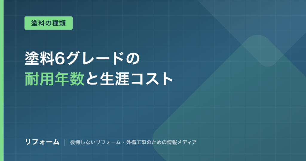 外壁塗装の塗料の種類と耐用年数を解説する記事のアイキャッチ画像