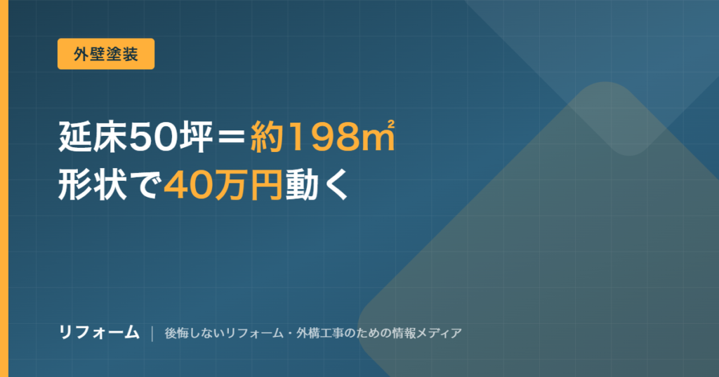外壁塗装50坪の相場を解説する記事のアイキャッチ画像