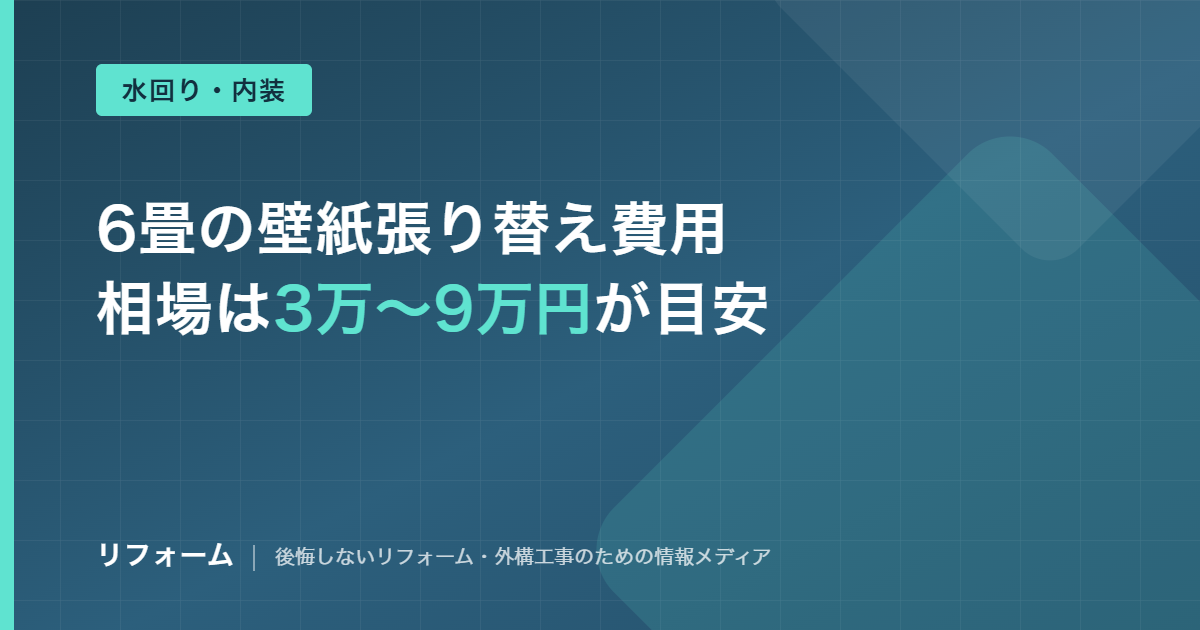 6畳の壁紙張り替え費用の相場を解説する記事のアイキャッチ画像