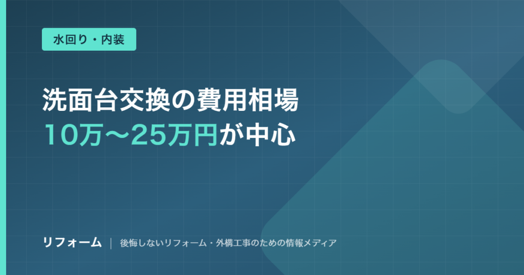 洗面台交換の費用相場を解説する記事のアイキャッチ画像